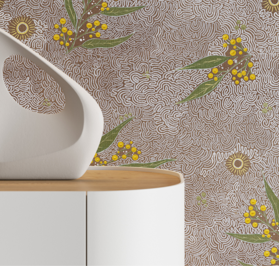 Guuray (Blossom) Yellow- Type II Vinyl Wallpaper