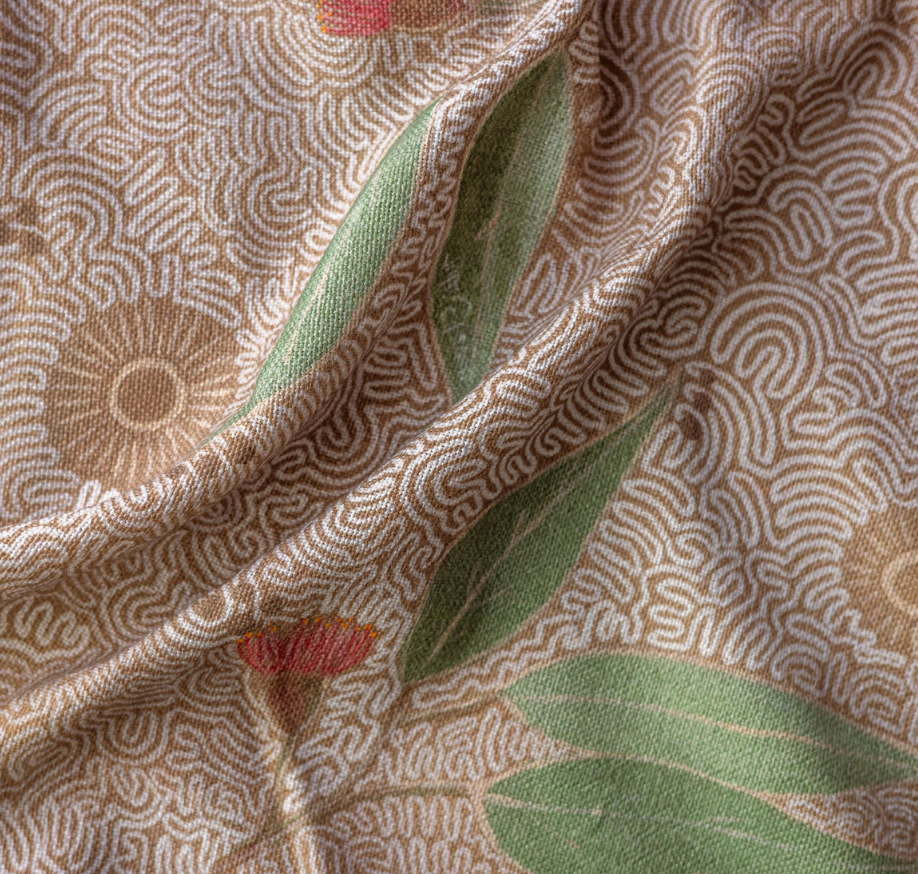 Poly Cotton Guuray (Blossom) Red Fabric