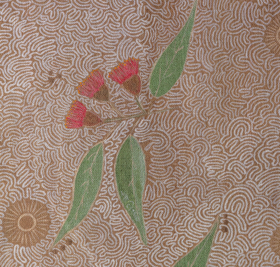 Poly Cotton Guuray (Blossom) Red Fabric
