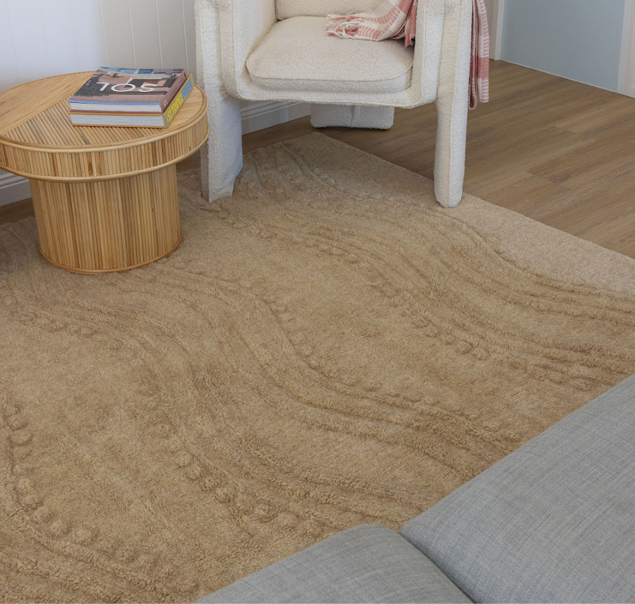 Calming Waters Machine Washable Wool Rug