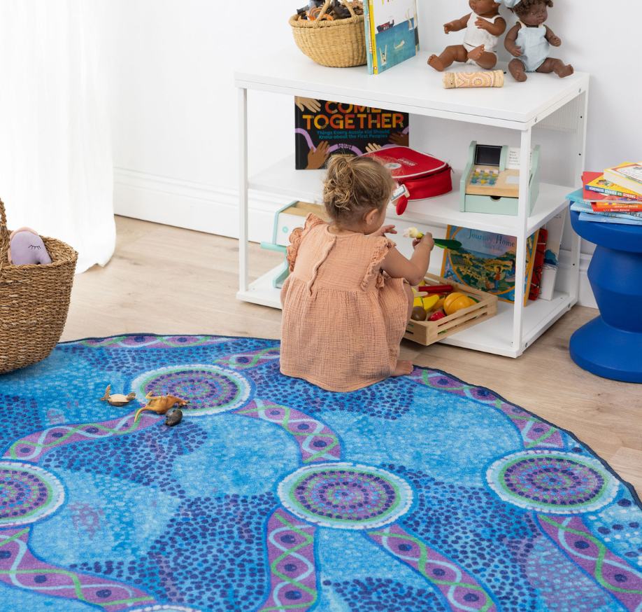 Waterways Round | EMRO Designs | Aboriginal Rugs - Emro Designs